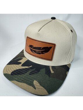 Southern String Hat Co Feather Patch Camo Brim Cream Snapback Cap SS x HC